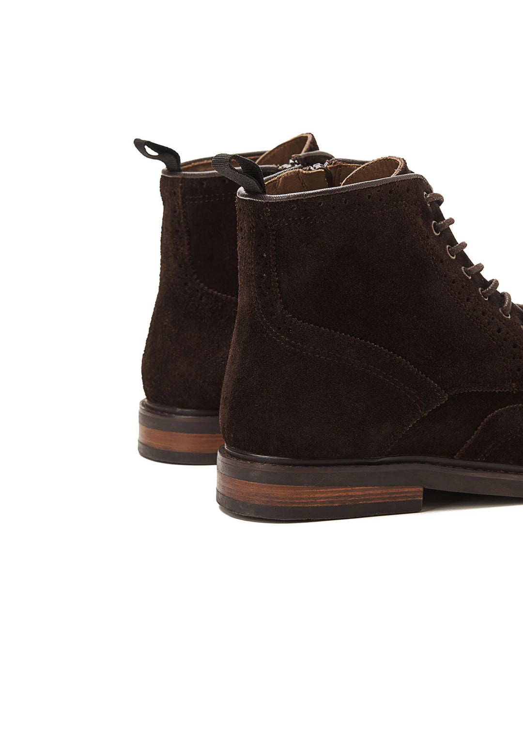 Suede Brogue Genuine Leather Half Boots | Brown