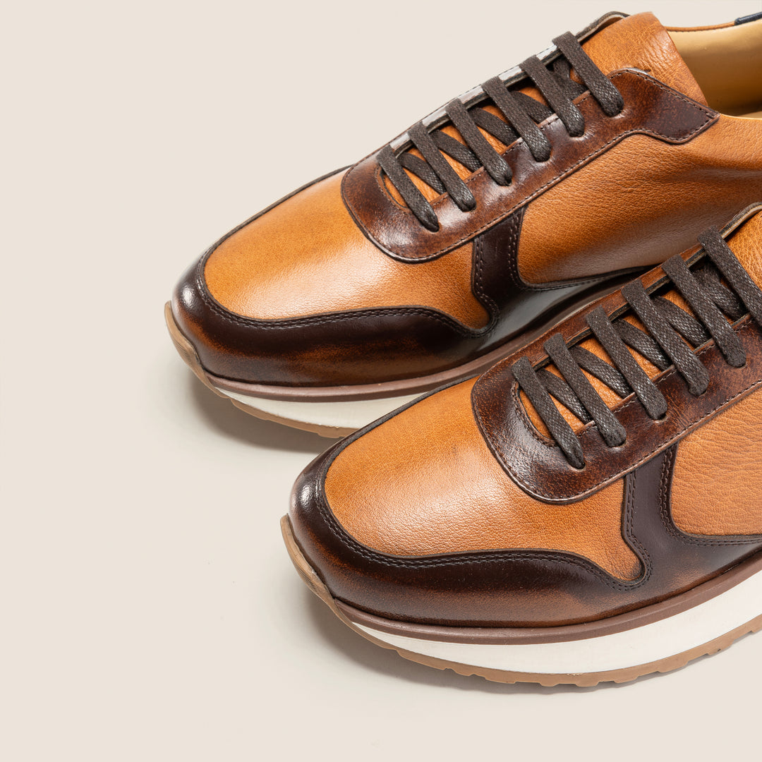 Achilles Beast | Duo Genuine Leather Ultimate Durable Sneakers - Havana