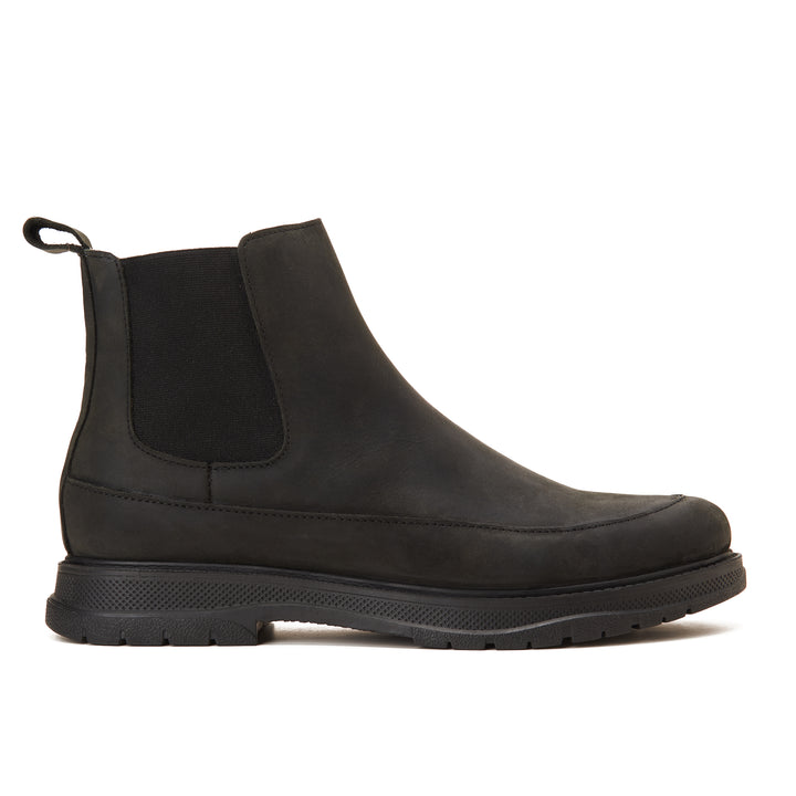 Dual Genuine Leather Chelsea Boots - Black