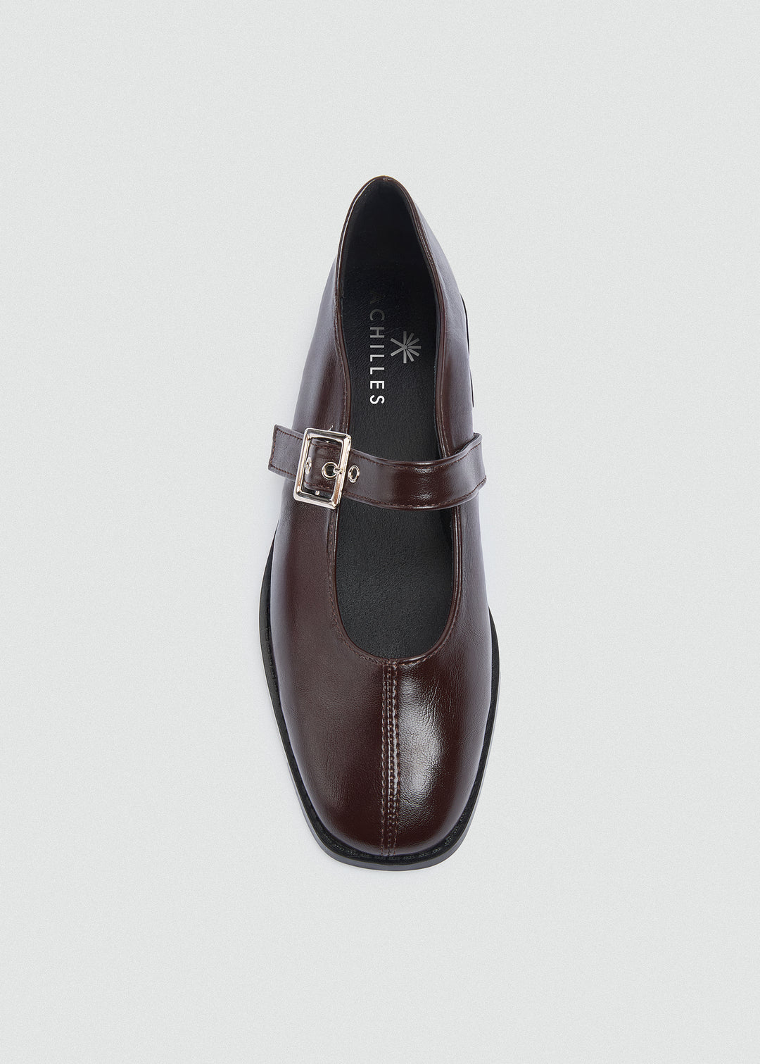Mary Jane Flats Buckle Strap - Brown