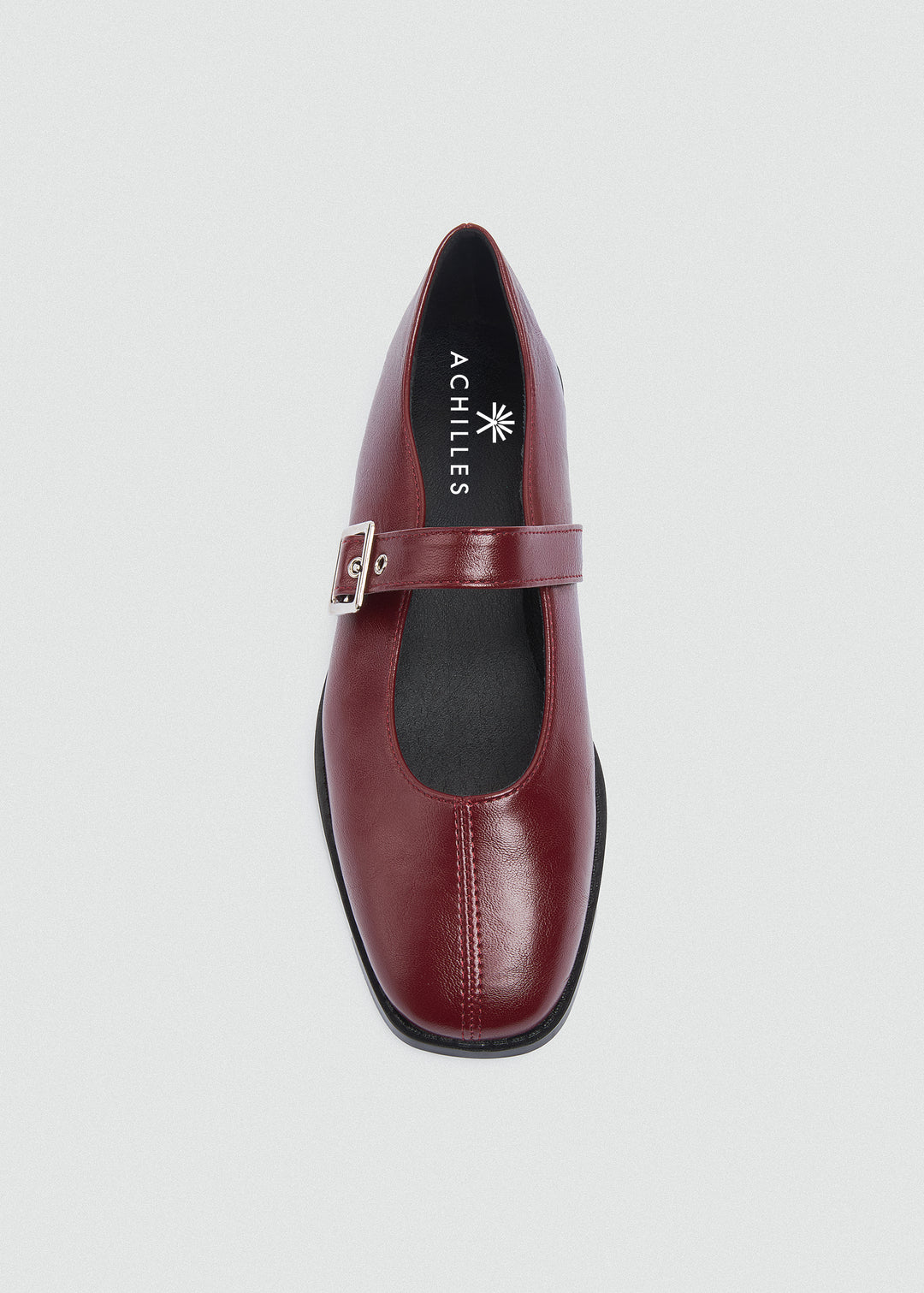 Mary Jane Flats Buckle Strap - Maroon