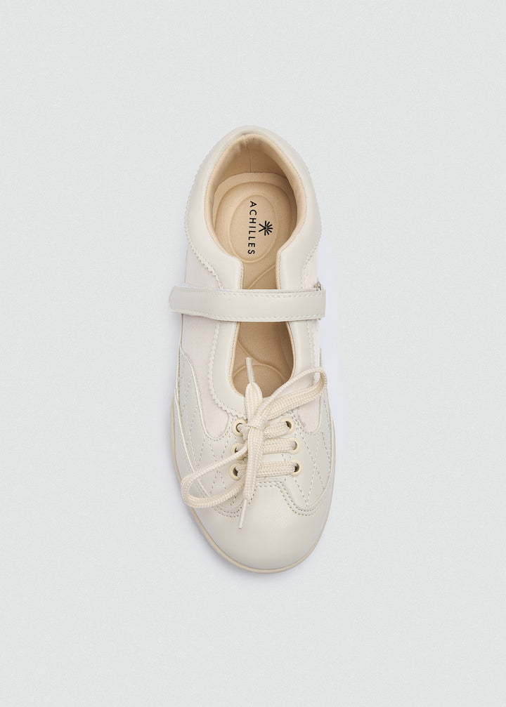 Retro Mary Jane Sneakers Velcro - Beige