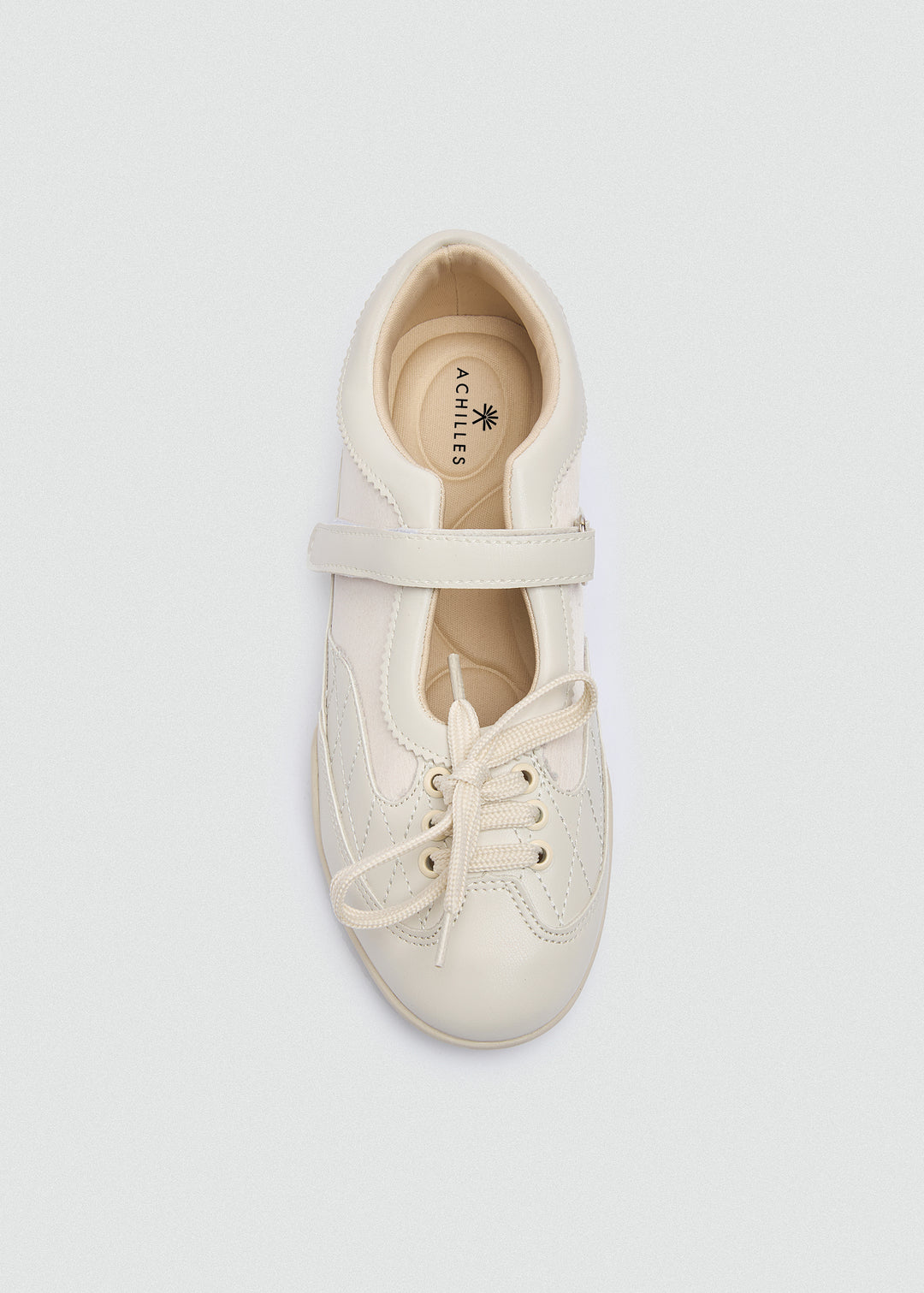 Retro Mary Jane Sneakers Velcro - Beige