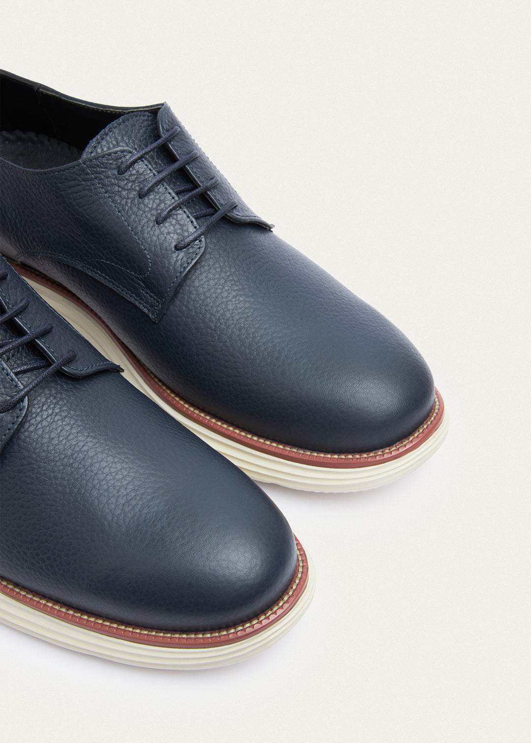 Classic Plain-Toe Derby - Textured Navy Blue