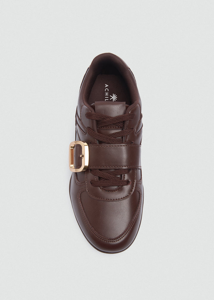 Sneakers Gold Buckle Strap - Brown
