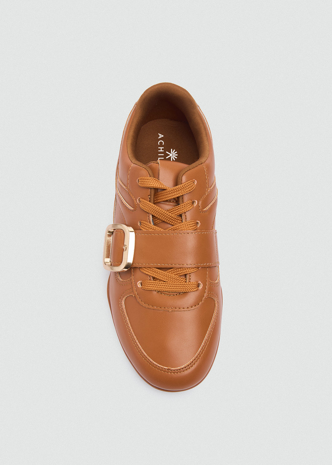 Sneakers Gold Buckle Strap - Camel
