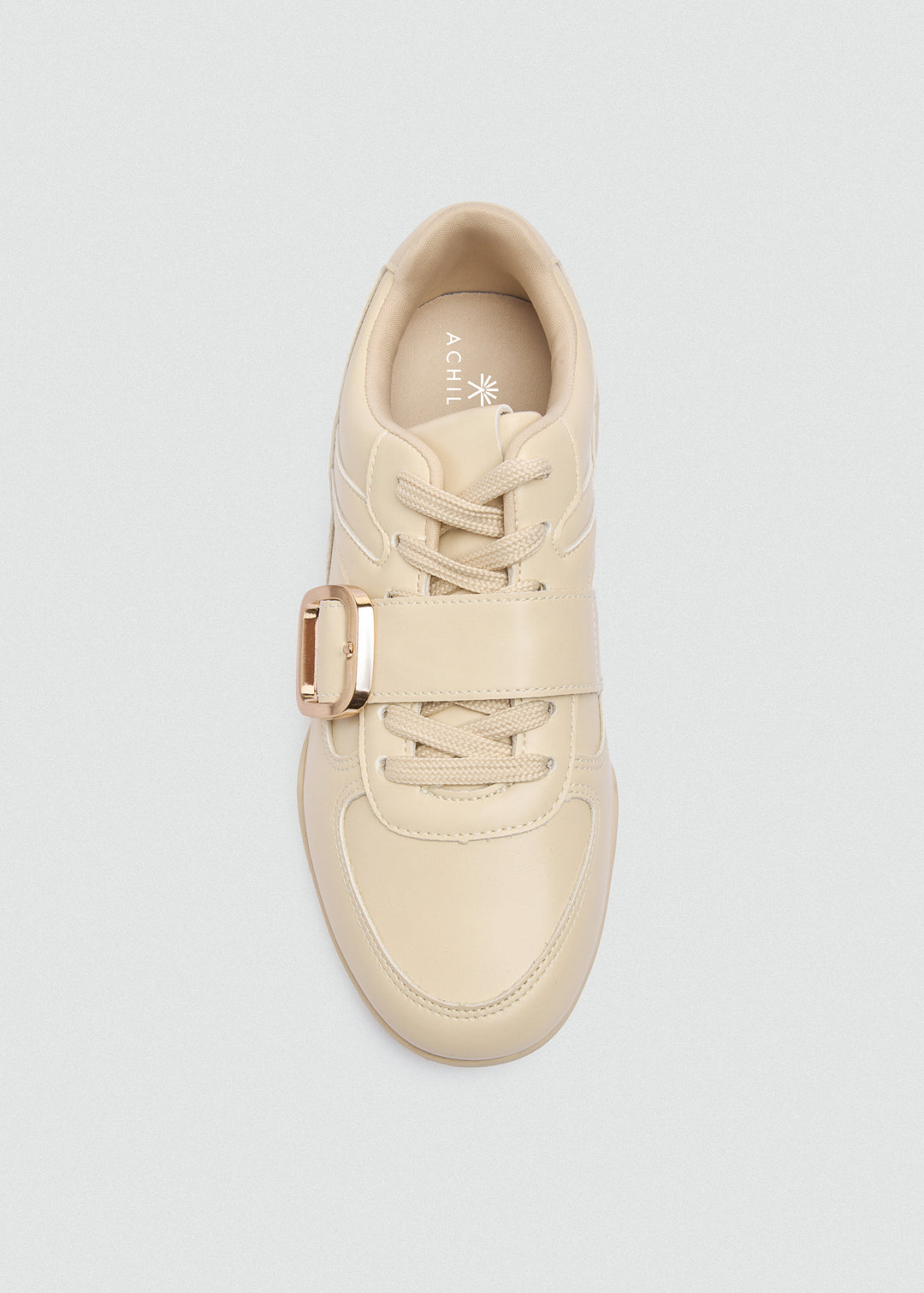 Sneakers Gold Buckle Strap - Beige