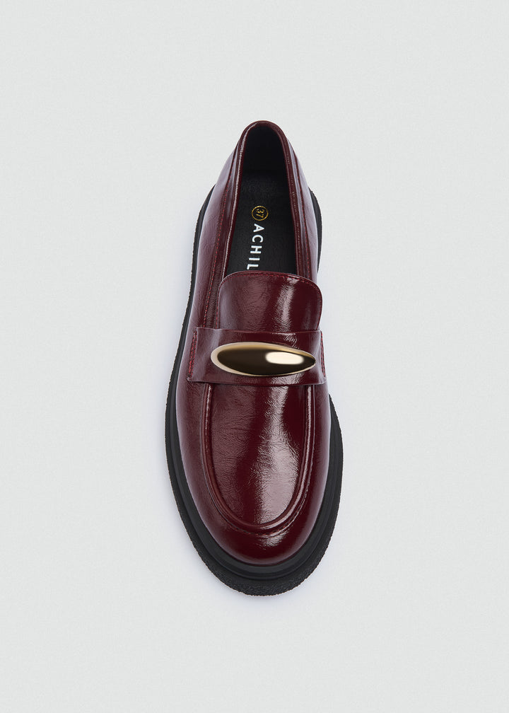 Platform Horsebit Loafers - Maroon