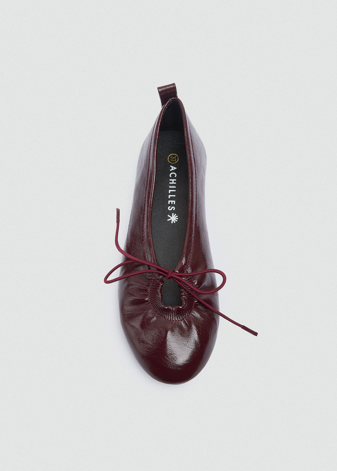 Patent Crinkle Ballet Flats - Maroon
