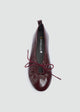 Patent Crinkle Ballet Flats - Maroon
