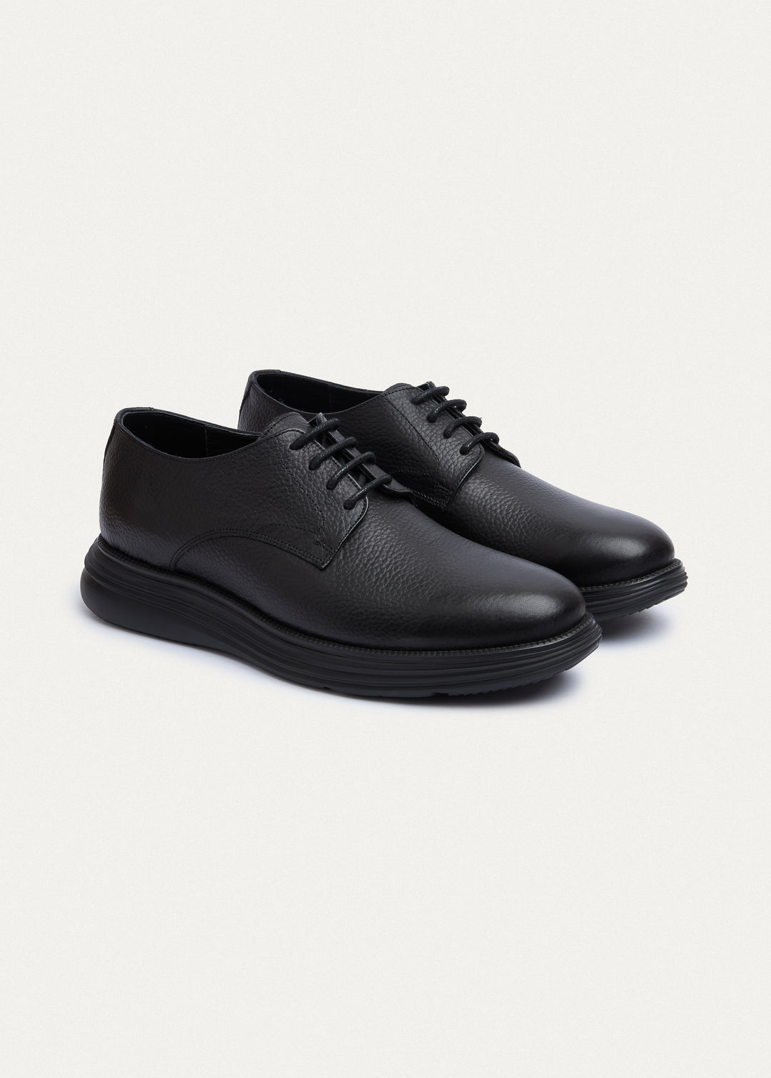 Classic Plain-Toe Derby - Textured Black