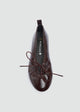 Patent Crinkle Ballet Flats - Brown