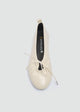 Patent Crinkle Ballet Flats - Beige