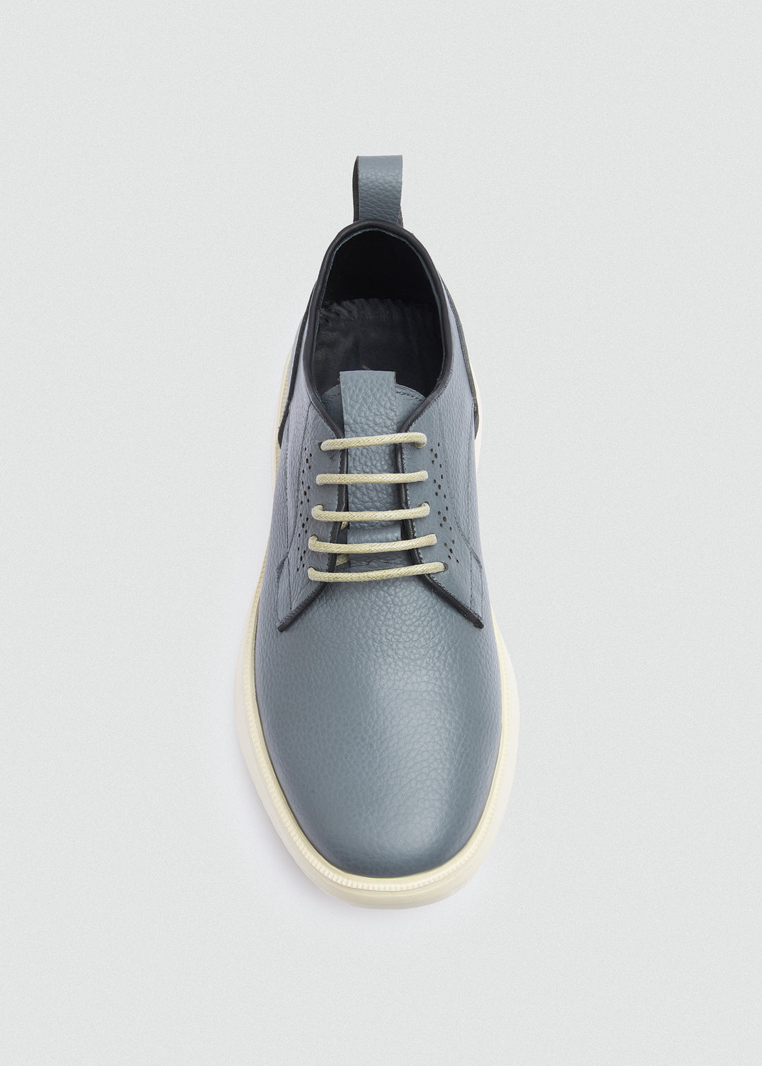 Pebbled Leather Derby - Textured Grey