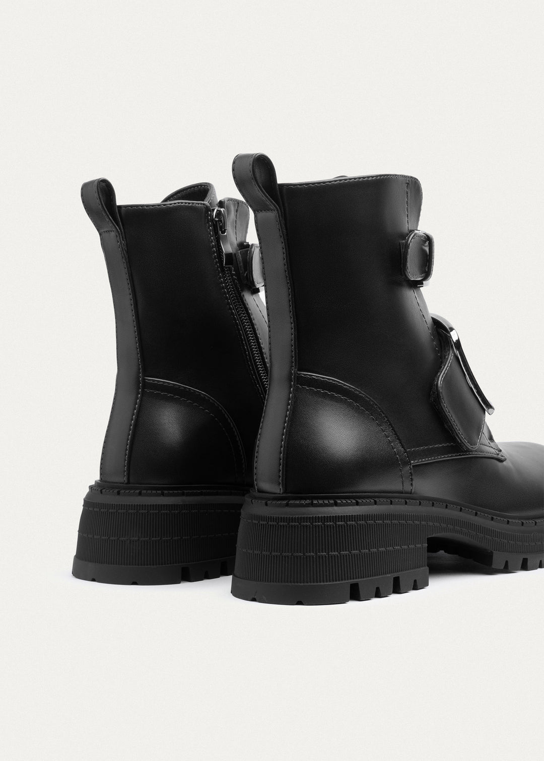 Dual Buckle Combat Boots | Black