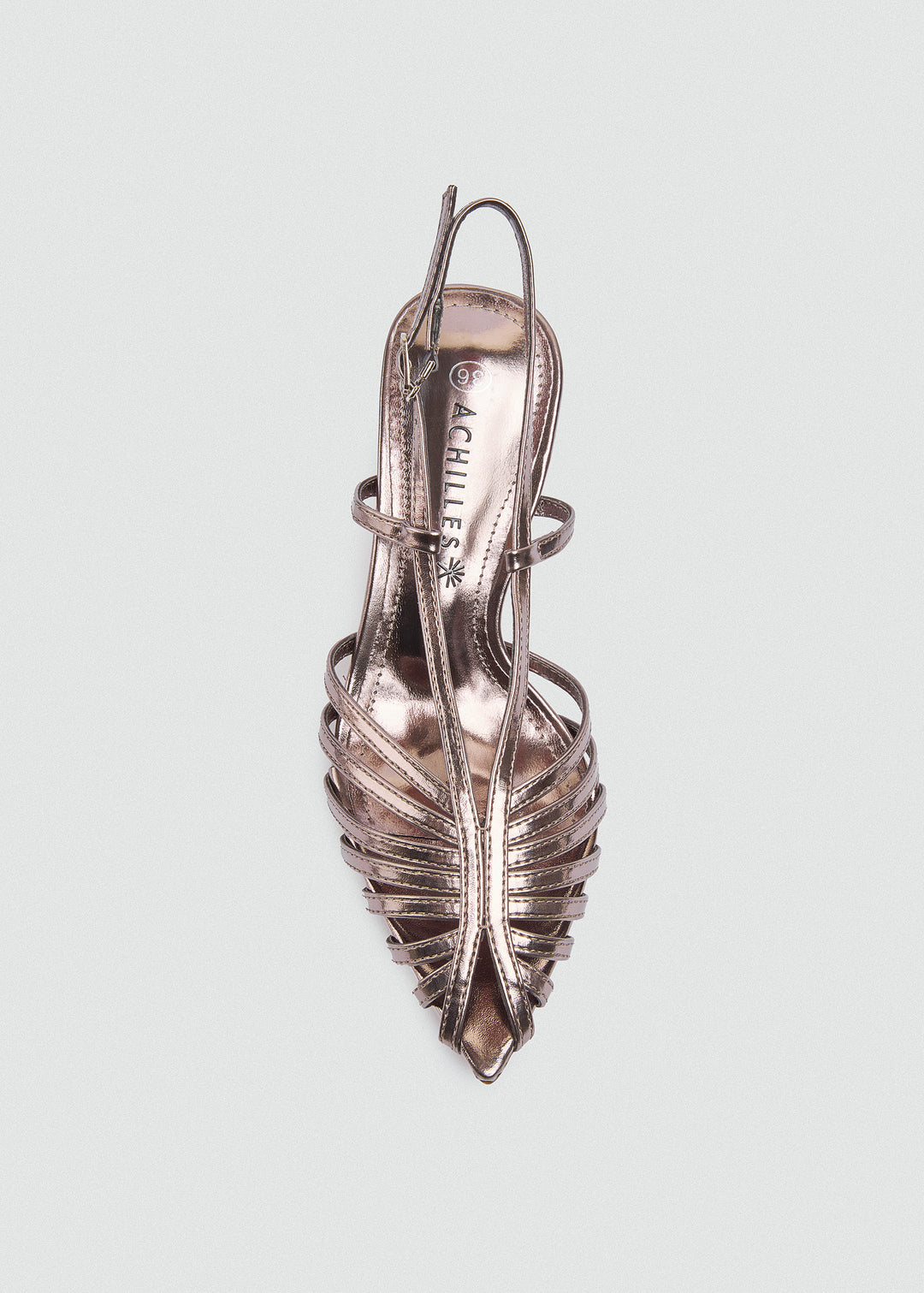 Strappy Caged Slingback Stiletto - Metallic Bronze