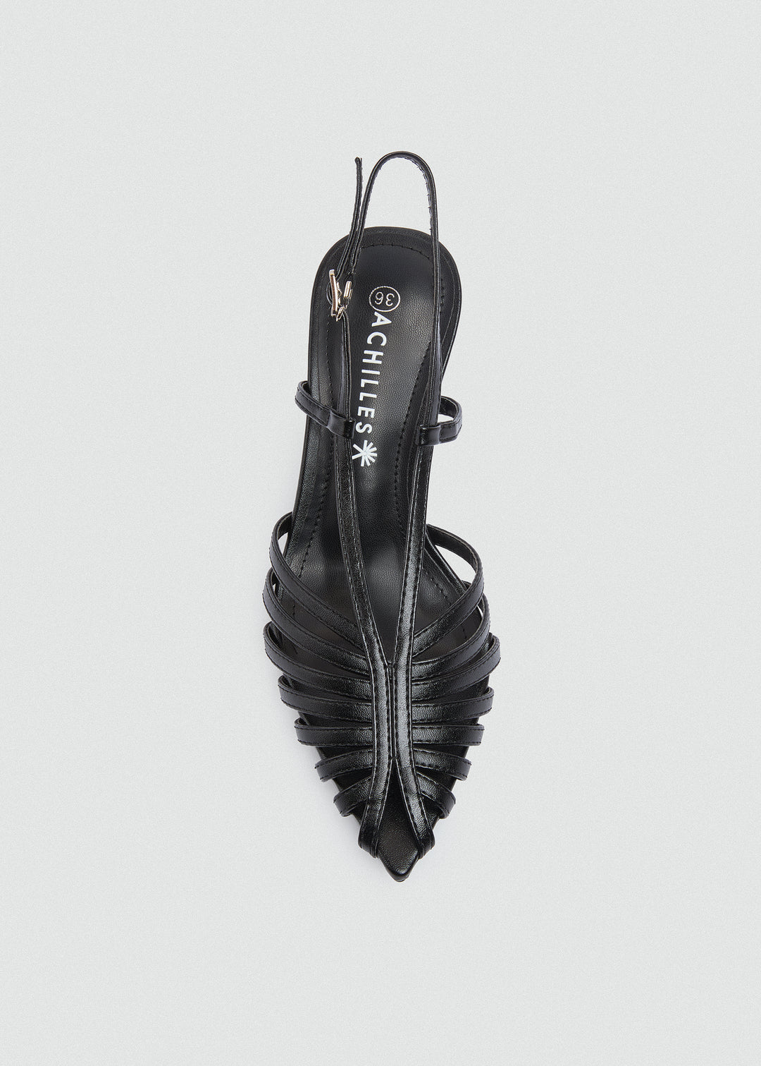 Strappy Caged Slingback Stiletto - Black