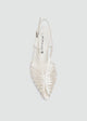 Strappy Caged Slingback Stiletto - White
