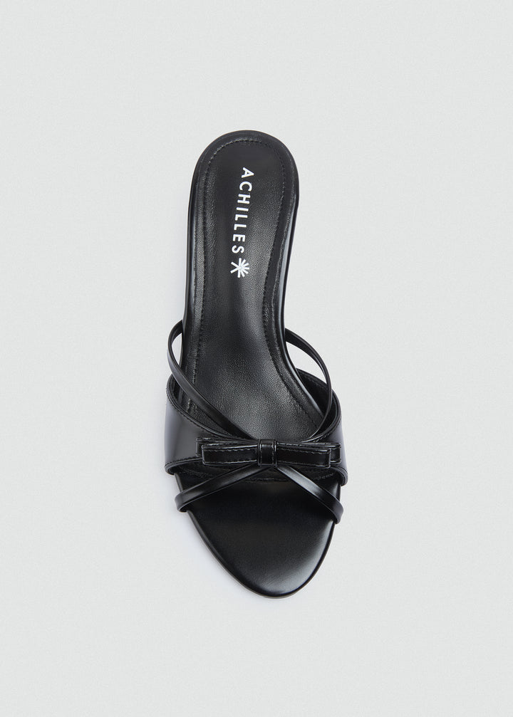 Patent Kitten Bow Heels - Black