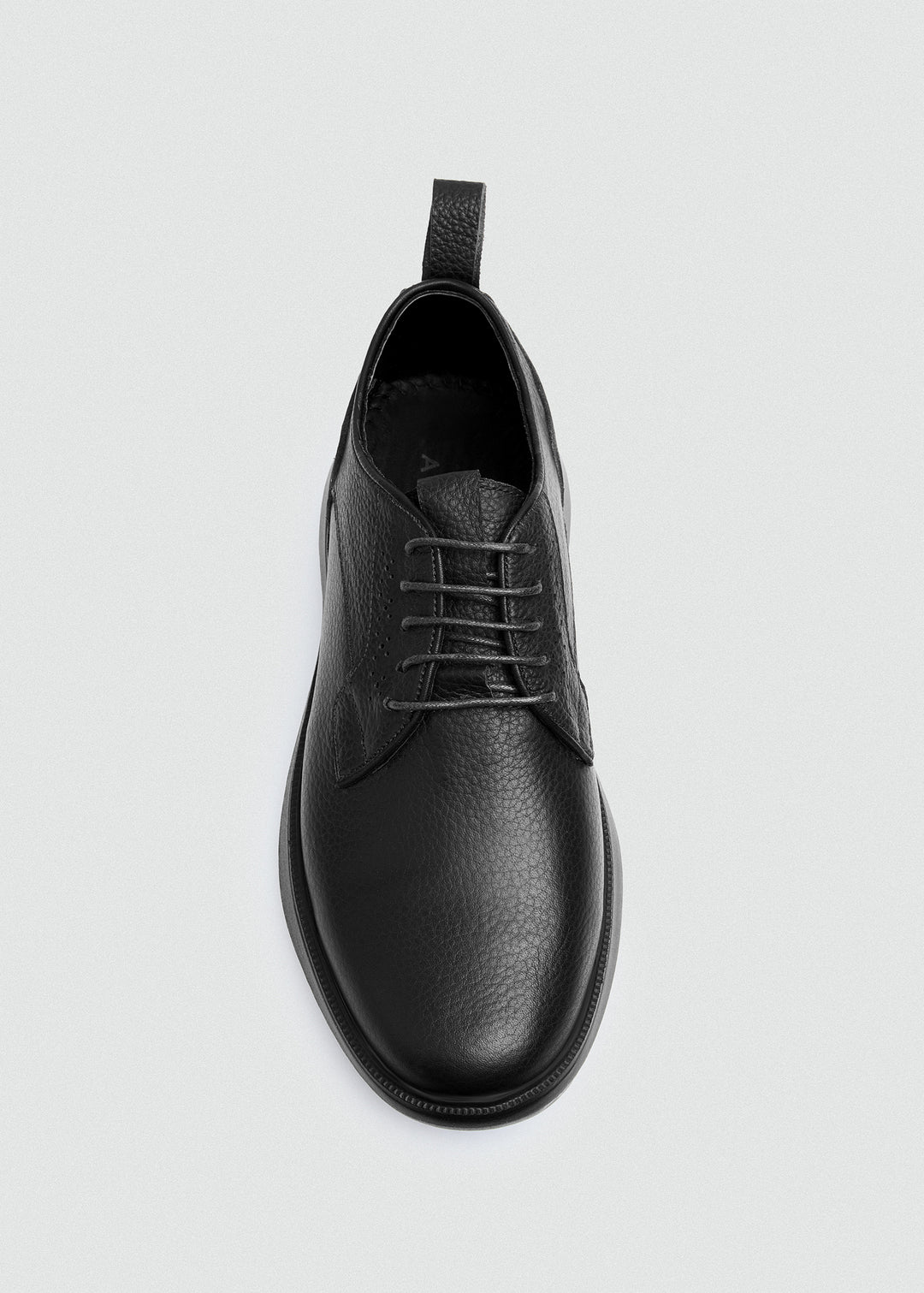 Pebbled Leather Derby - Textured Black
