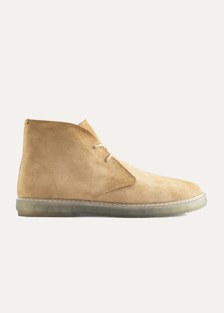 Achilles Split Suede Desert Boots Plain Toe For Men - Beige