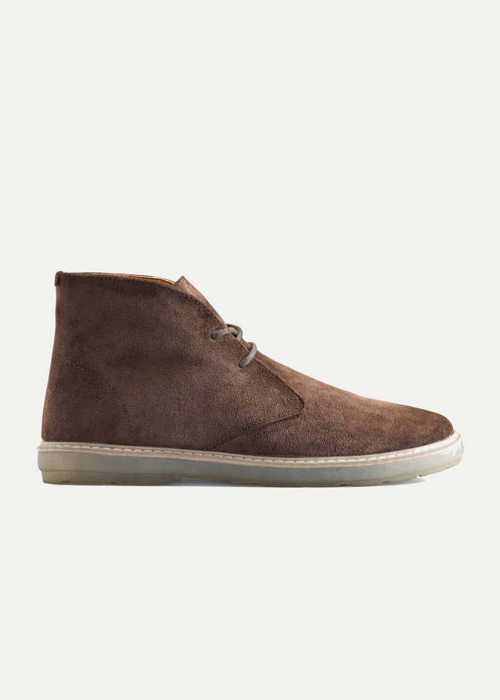 Achilles Split Suede Desert Boots Plain Toe For Men - Brown