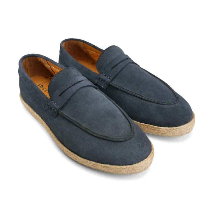 Achilles | PENNY STRAP ESPADRILLES - Suede Dark Blue