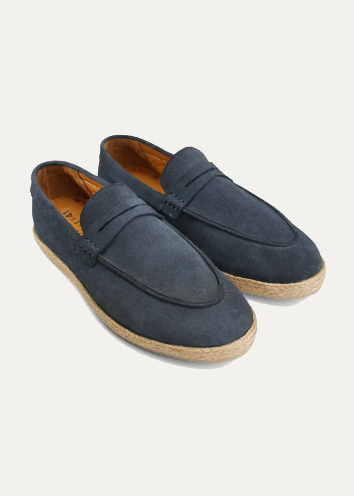 Achilles | PENNY STRAP ESPADRILLES - Suede Dark Blue