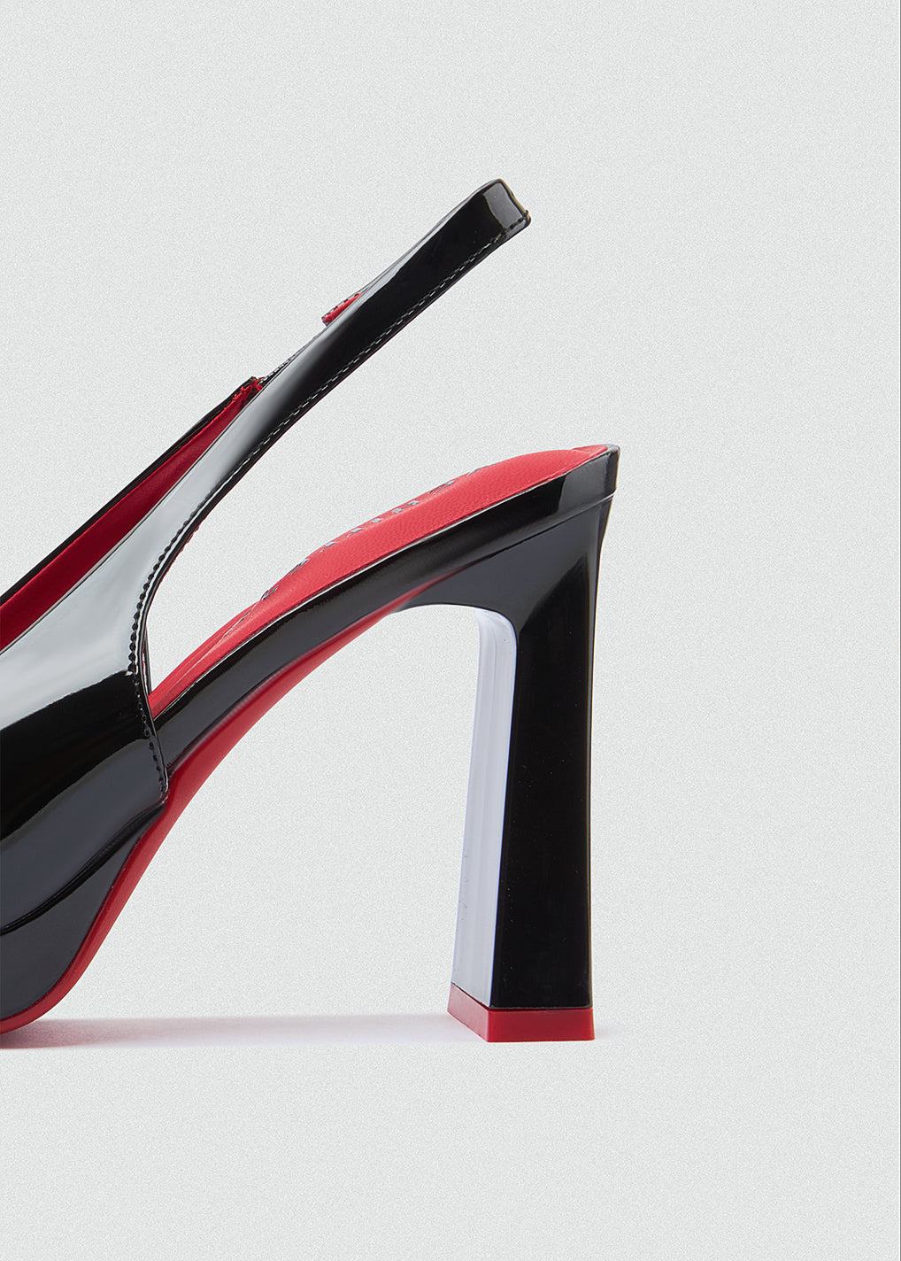 Patent Kitten Slingback Pumps - Black