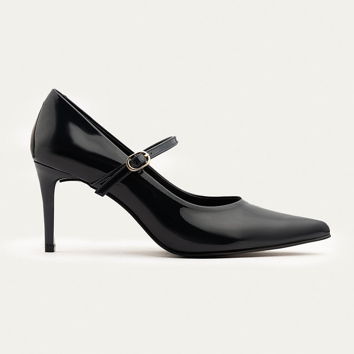 Ivory Elegance Mary Jane Heels | Black