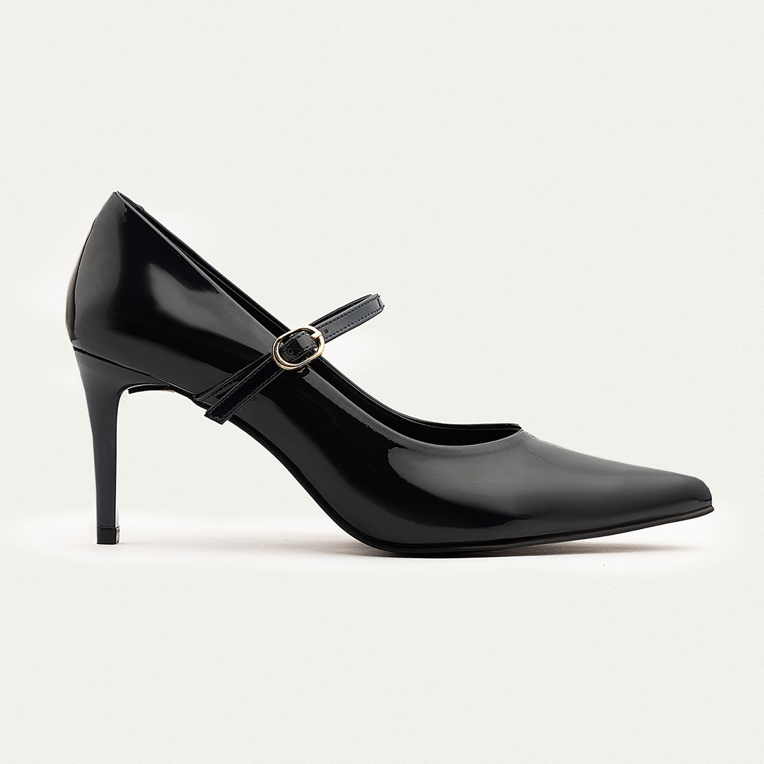 Achilles| Ivory Elegance Mary Jane Heels - Black