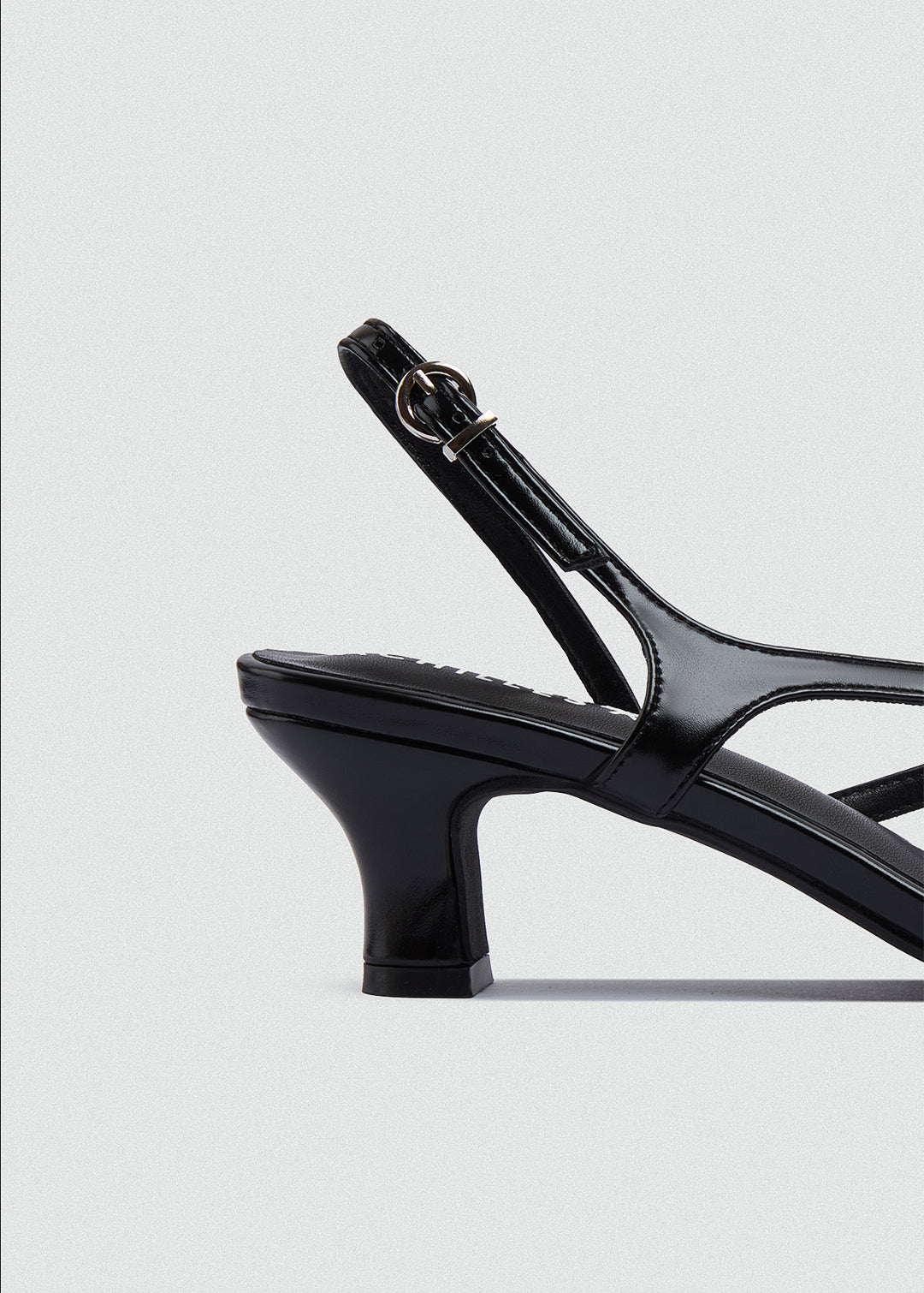 Strappy Thong Heel Sandals - Black
