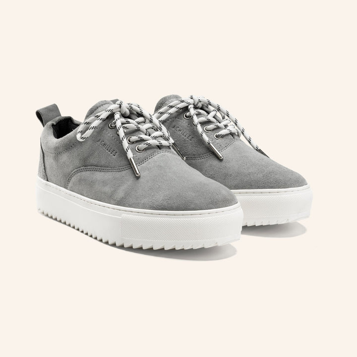 Achilles Zig 2.0 | Lace up Stitchy Suede Sneakers - Grey