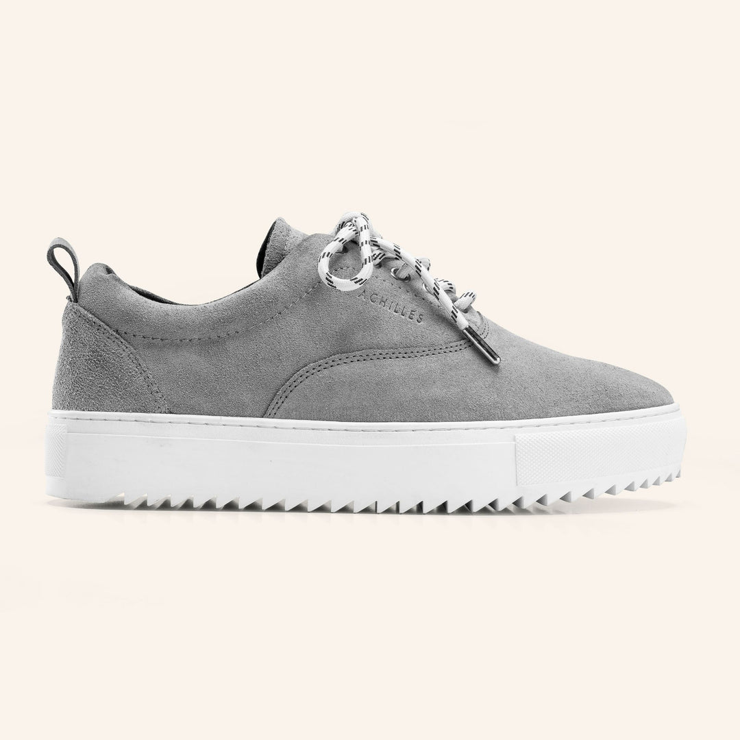 Achilles Zig 2.0 | Lace up Stitchy Suede Sneakers - Grey