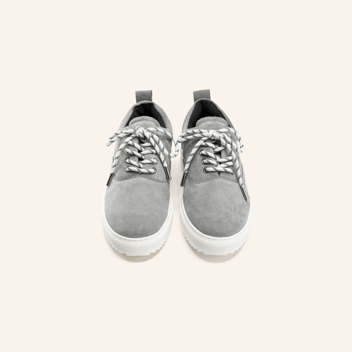 Achilles Zig 2.0 | Lace up Stitchy Suede Sneakers - Grey