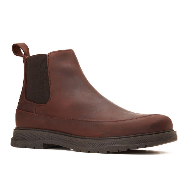 Dual Genuine Leather Chelsea Boots - Brown