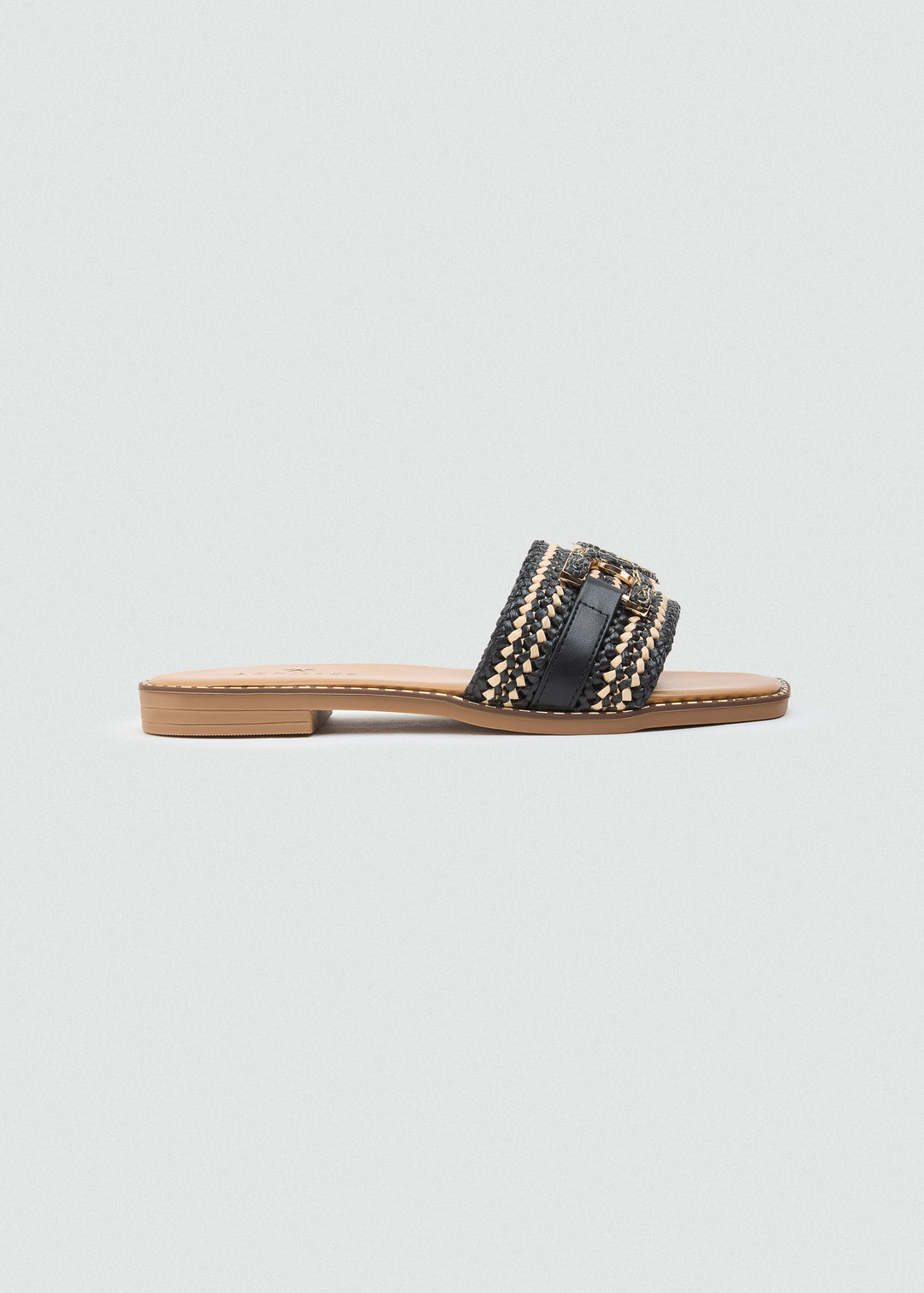 Braided Knot Flat Slides - Black