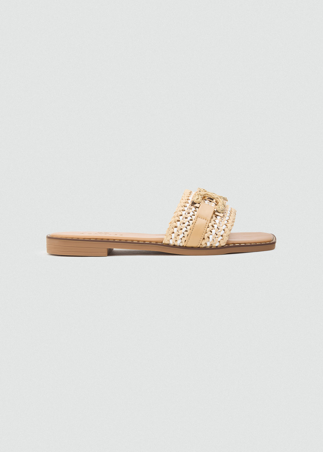 Braided Knot Flat Slides - Beige