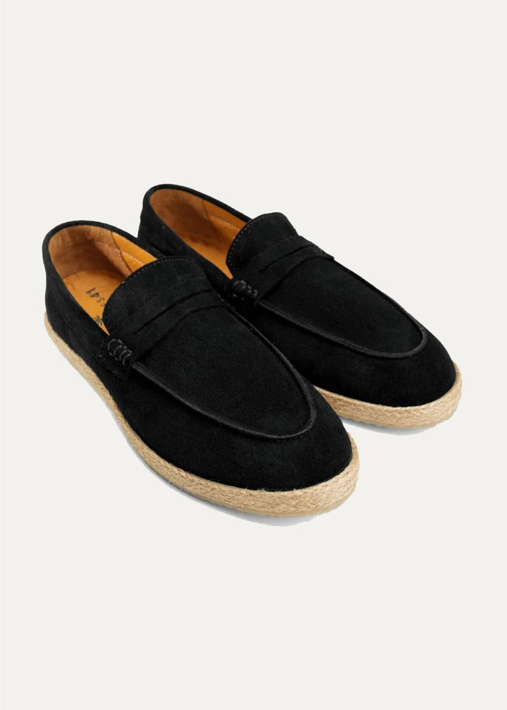 Achilles | PENNY STRAP ESPADRILLES -Suede Black