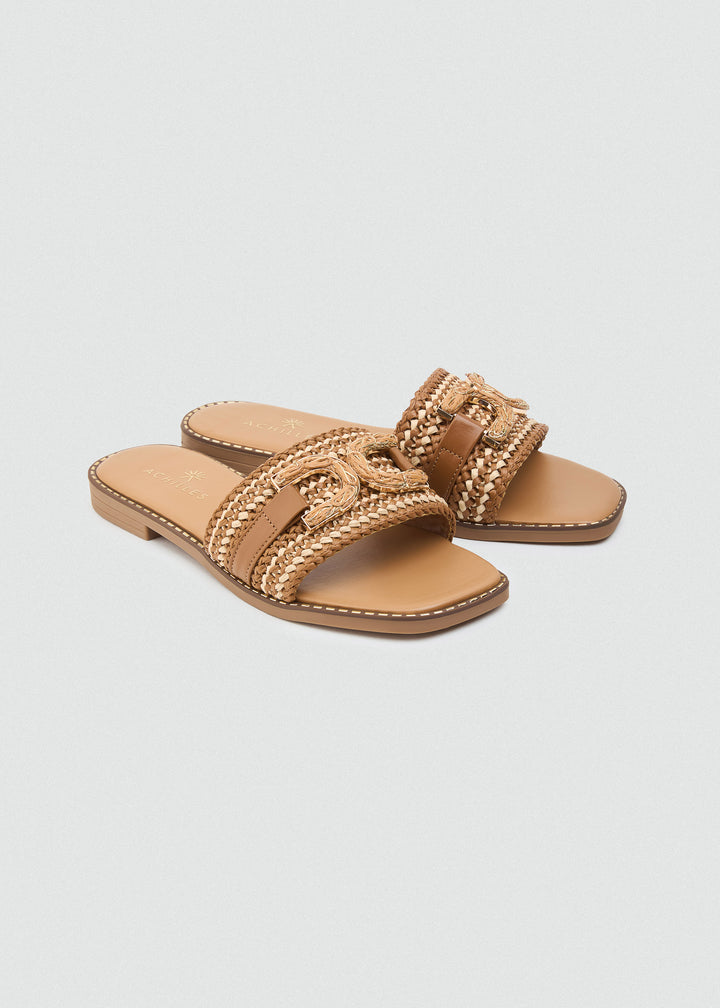 Braided Knot Flat Slides - Cinnamon