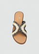 Woven Crossover Flat Slides - Black