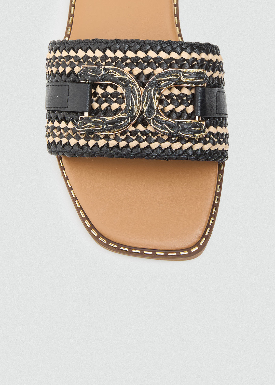 Braided Knot Flat Slides - Black