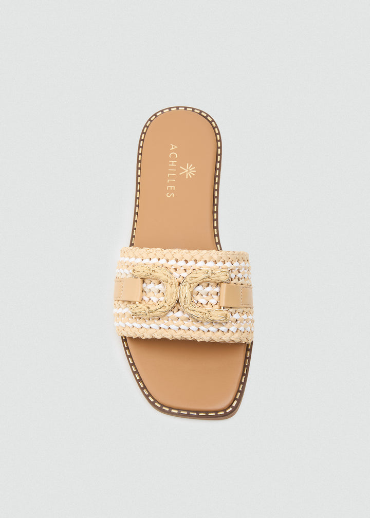 Braided Knot Flat Slides - Beige