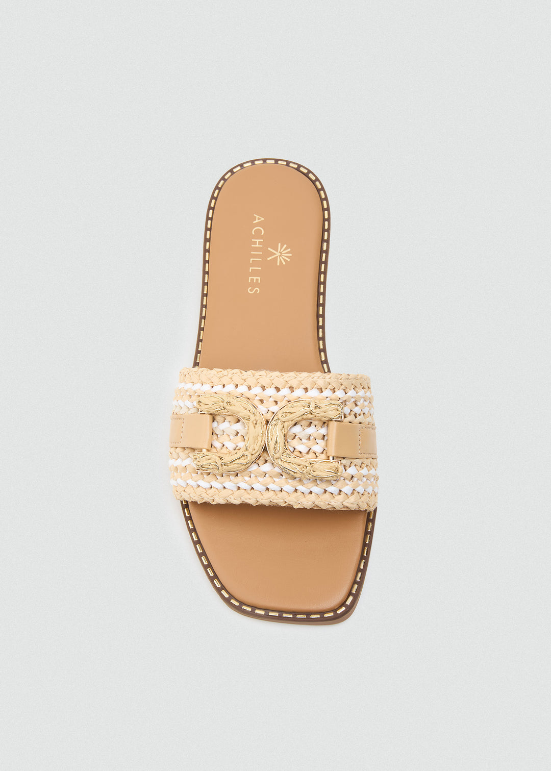 Braided Knot Flat Slides - Beige