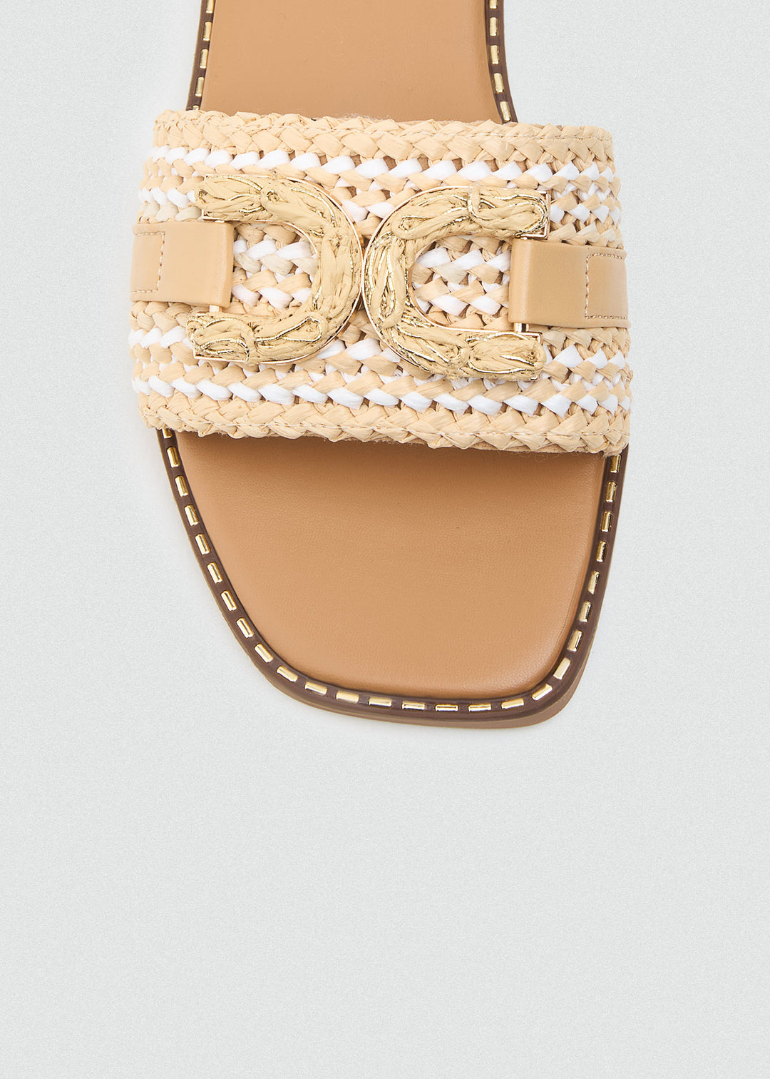 Braided Knot Flat Slides - Beige