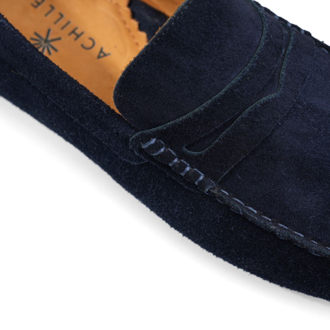 Moccasins | Suede calf leather rubber sole -Dark NavyBlue