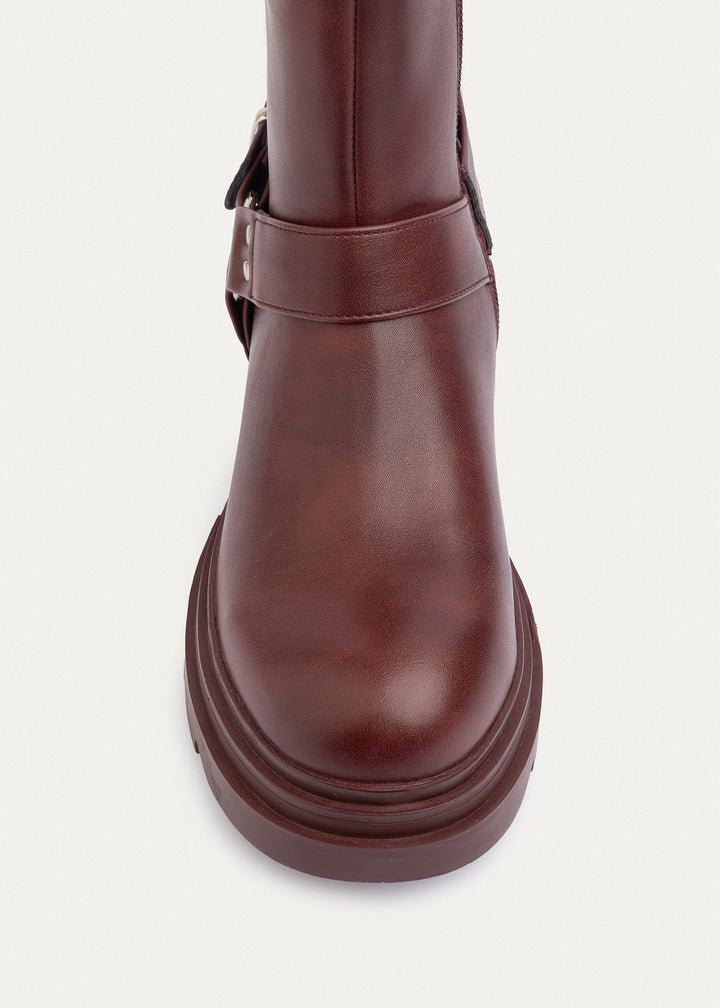 Rebel Harness Boots| Burguandy