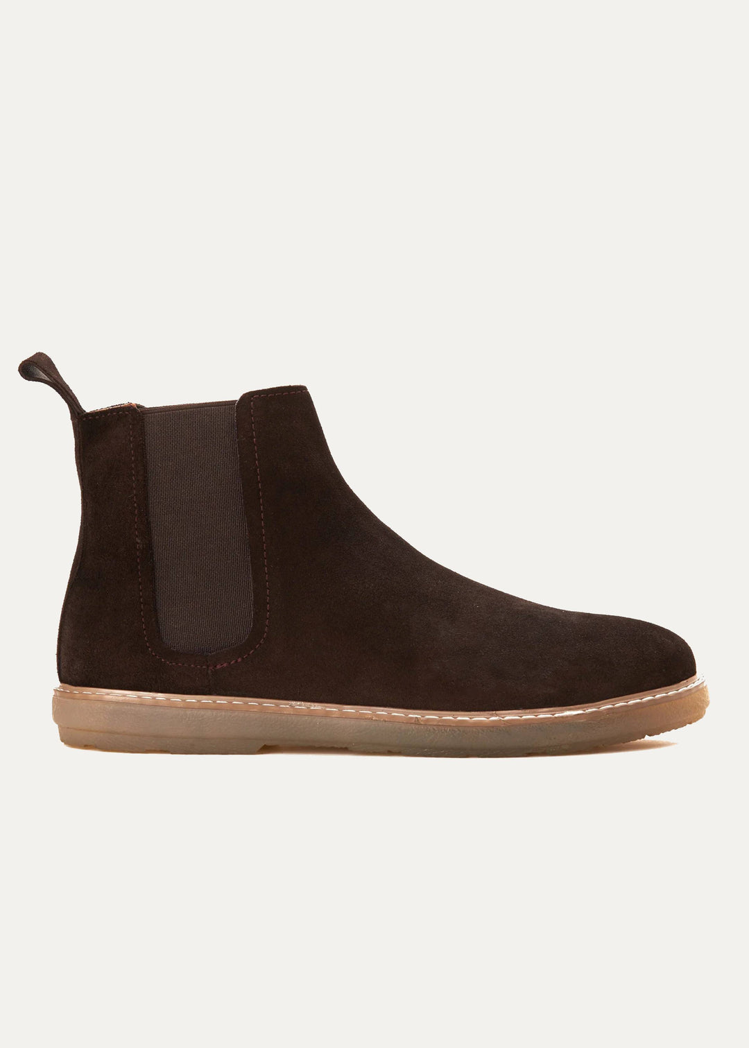 Achilles Plain Suede Chelsea Half Boot - Brown