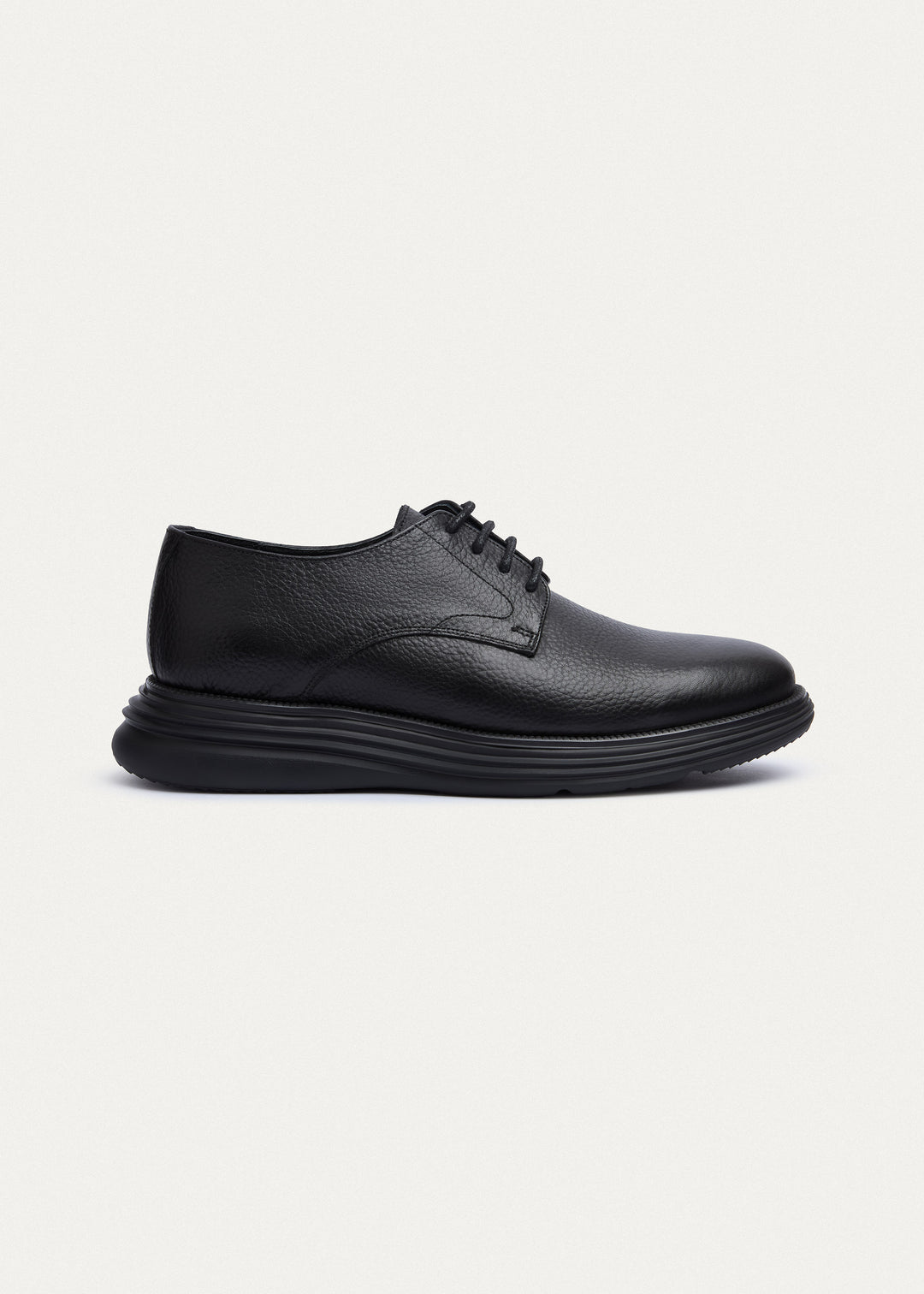 Classic Plain-Toe Derby - Textured Black