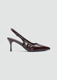 Slingback Platform Pumps - Brown